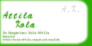 attila kola business card